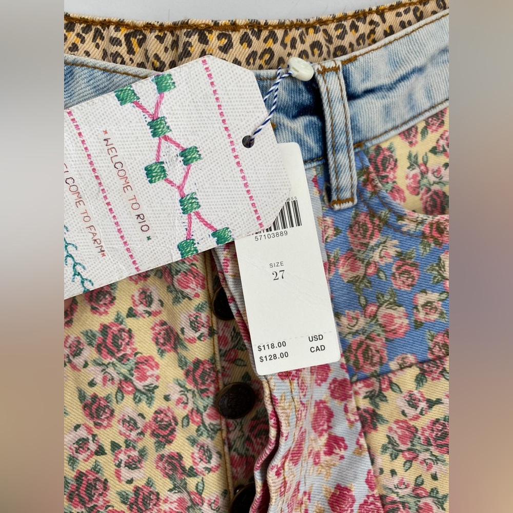 NWT Farm for Anthropologie, Rio Floral Denim Shorts Size 27 - Picture 4 of 7